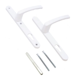 Комплект ручек ЛДМ АГН-92.25.67-75  с пруж. м/о 92 "под пальчик" для узкопроф. RAL 9016 белый