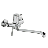 Смеситель Haiba д/ванны HB2237 однорычаж., длинный излив переключ. в корпусе, хром new