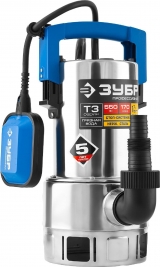 ЗУБР Профессионал НПГ-Т3-550-С, дренажный насос  для грязной воды, корпус - нерж. сталь, 550 Вт