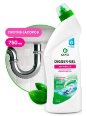 GRASS Средство щелочной гель д/прочистки канализационных труб "DIGGER-GEL" (750 мл)/12