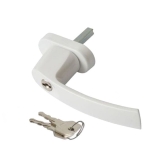 Ручка для пластиковых окон с замком, комплект 2 ключа (бел)