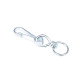 Карабин с вертлюгом 80 мм белый цинк (уп. 1 шт)