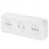 Розетка ОУ трехместная б/з, белый