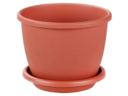 Горшок Афина 0,5л коричневый с поддоном