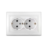 Розетка СУ двойная с/з, белый
