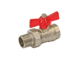 Кран латунный с накидной гайкой (американка) бабочка 1/2"