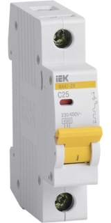 Автоматический выкл. ВА47-29, 1P 25А хар-ка C 4,5кА IEK