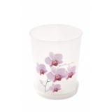 Горшок для орхидеи 0,7л прозрачный с поддоном