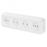Розетка ОУ четырехместная б/з, белый