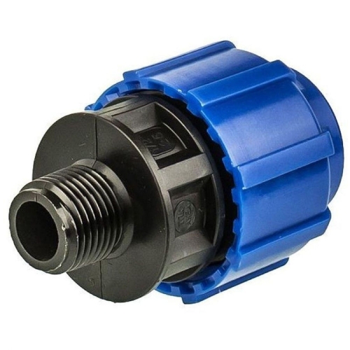 Муфта 25ммх1" наружная резьба, компрессионная, для ПЭ труб,