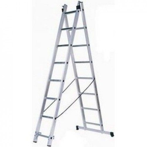 Лестница двухсекционная универсальная алюминиевая 7 ступеней