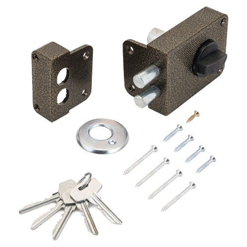 Замок накладной СТАНДАРТ 3Н1-3-С (цв. бронза)