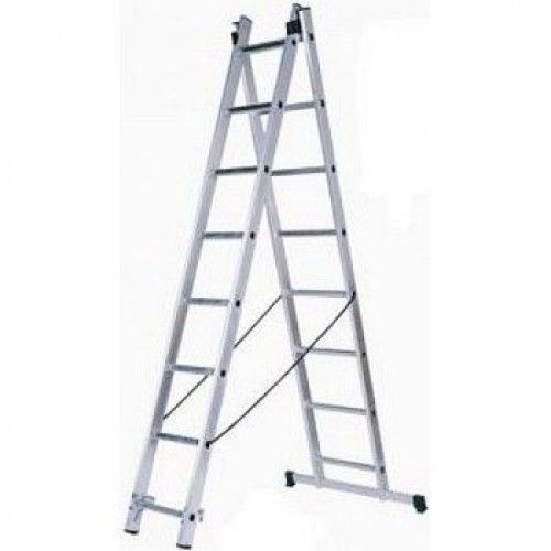 Лестница двухсекционная универсальная алюминиевая 9 ступеней