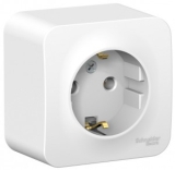 Розетка ОУ одинарная с/з, белый Systeme Electric BLANCA