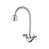 Смеситель Rossinka д/кухни RS42-75  двуручный гибкий излив хром**