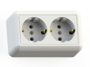 Розетка ОУ двойная с/з, белый