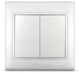 Выключатель СУ 2кл. 10А, белый