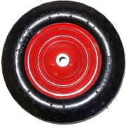 Колесо пневматическое 390/107/15 мм с подшипником (красно-черное)**