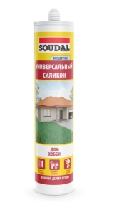 Герметик Соудал силиконовый универсальный серый 280 мл (1кор=15 шт) арт.105908