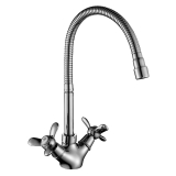 Смеситель Rossinka д/кухни Q02-75 с гибким изливом, хром L-260*