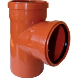 Тройник 110х110мм 90* для наружней канализации (цвет: рыжий)