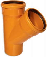 Тройник 110х110мм 45* для наружней канализации (цвет: рыжий)