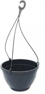 Горшок подвесной Лилия 4л 23*23*14 антрацит с подвеской (уп.40)