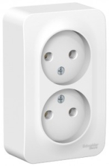 Розетка ОУ двойная б/з , белый Systeme Electric BLANCA