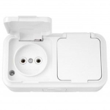 Блок (роз. 2-х местная 16А крышка) ОУ б/з