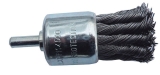 Щетка-крацовка концевая со шпилькой для дрели, крученая проволока, 17 мм
