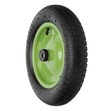 Колесо пневматическое 340/90/16 мм с подшипником (черно-зеленое)
