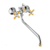 Смеситель Accoona д/ванны A7182H желтый с маховиками, Китай**