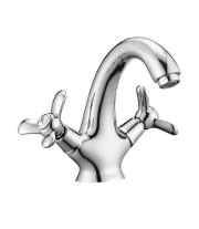 Смеситель Rossinka д/раковины Q02-61 двуручный монолит, хром**