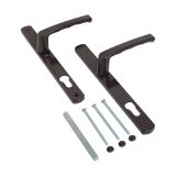 Комплект ручек ЛДМ АГН-92.25.67-75  с пруж. м/о 92 "под пальчик" для узкопроф. RAL 8019 темн.кор.