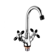 Смеситель Accoona д/раковины 9482АF с гайкой (черный)**