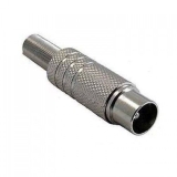 ШТЕКЕР TV Металл никель с пружиной Прямой (10шт)