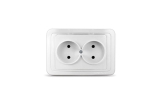 Розетка СУ двойная б/з белый