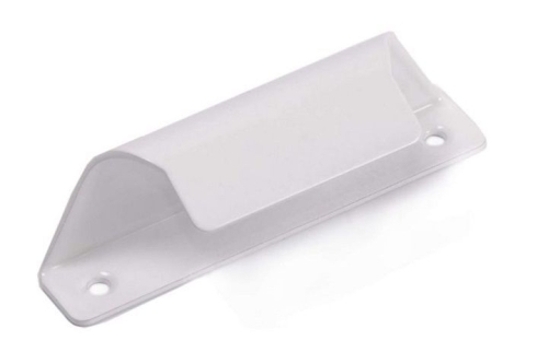 Ручка для внешнего закрывания балконной двери металл "Ракушка" (белая)