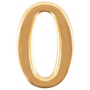 Цифра для обозначения номера квартиры Золото "0" (1уп - 20 шт)											
