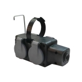 Колодка каучук ОУ переносная четырехместная с заглушками 16А 250V IP44