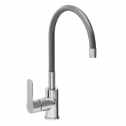 Смеситель д/кухни AVRORA Kitchen AV9002B латунь, хром, рычаг, излив гибкий серый 540мм 