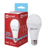 Лампа светодиодная шар А65 Е27 25W 6500К (in Home)