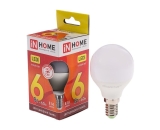 Лампа светодиодная шар Р45 Е14 6W 3000К (in Home)*