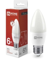 Лампа светодиодная свеча С37 Е27 6W 4000К (in Home)