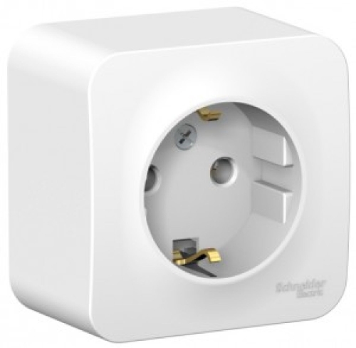 Розетка ОУ одинарная с/з, белый Systeme Electric BLANCA