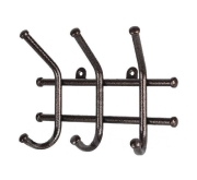 Вешалка металл 3 крючка 24,5х8х16,5 см "Норма-3" медный антик ВН 64 М