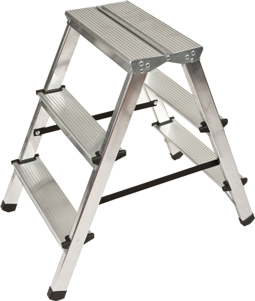 Стремянка алюминиевая двухсторонняя 3 ступени