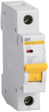 Автоматический выкл. ВА47-29, 1P 10А хар-ка C 4,5кА IEK