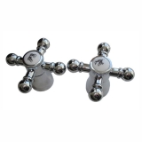 Маховики пластиковые хром, квадрат, КРЕСТ, набор 2 шт.**													