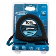 Рулетка "Ergonomisch" 10м/25мм, магнитный обрезиненный зацеп Gross